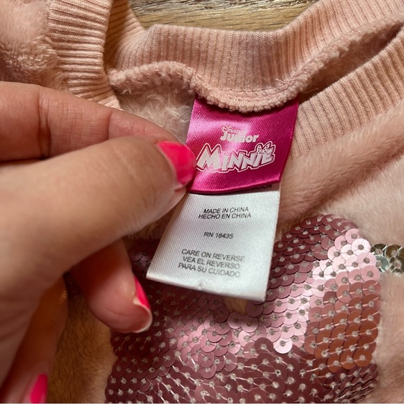 Disney Minnie Mouse pink soft sequin pullover sweatshirt size 4T - Picture 4 of 4